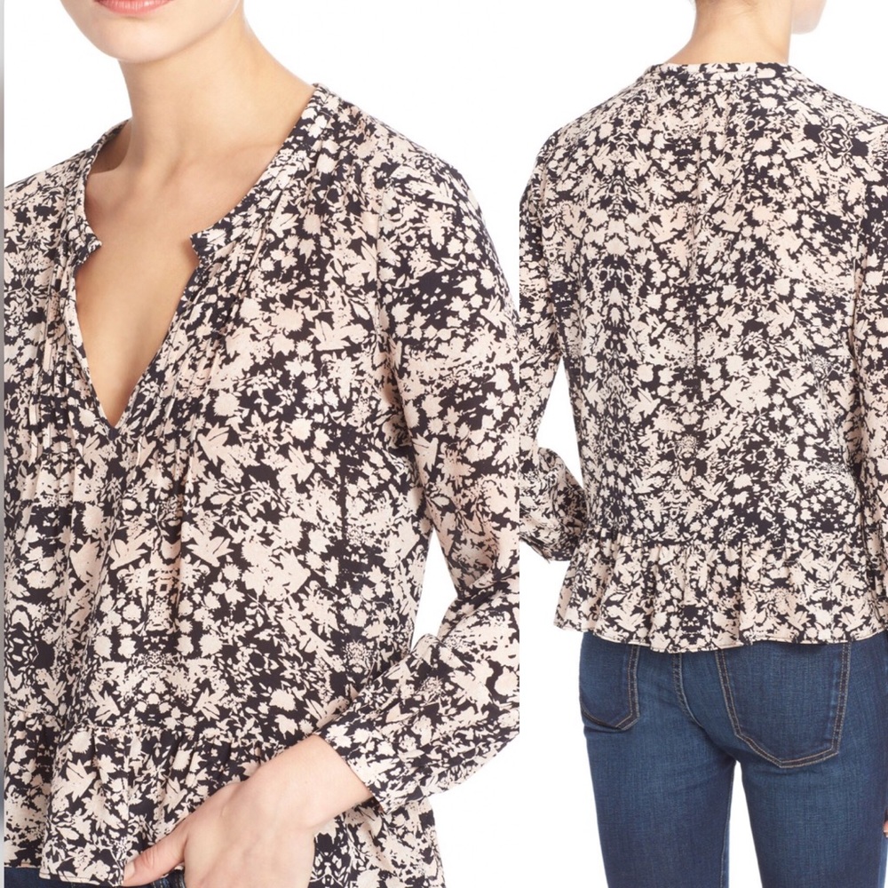 🆕REBECCA TAYLOR Silk Potpourri Paisley Ruffle Top - Picture 2 of 8